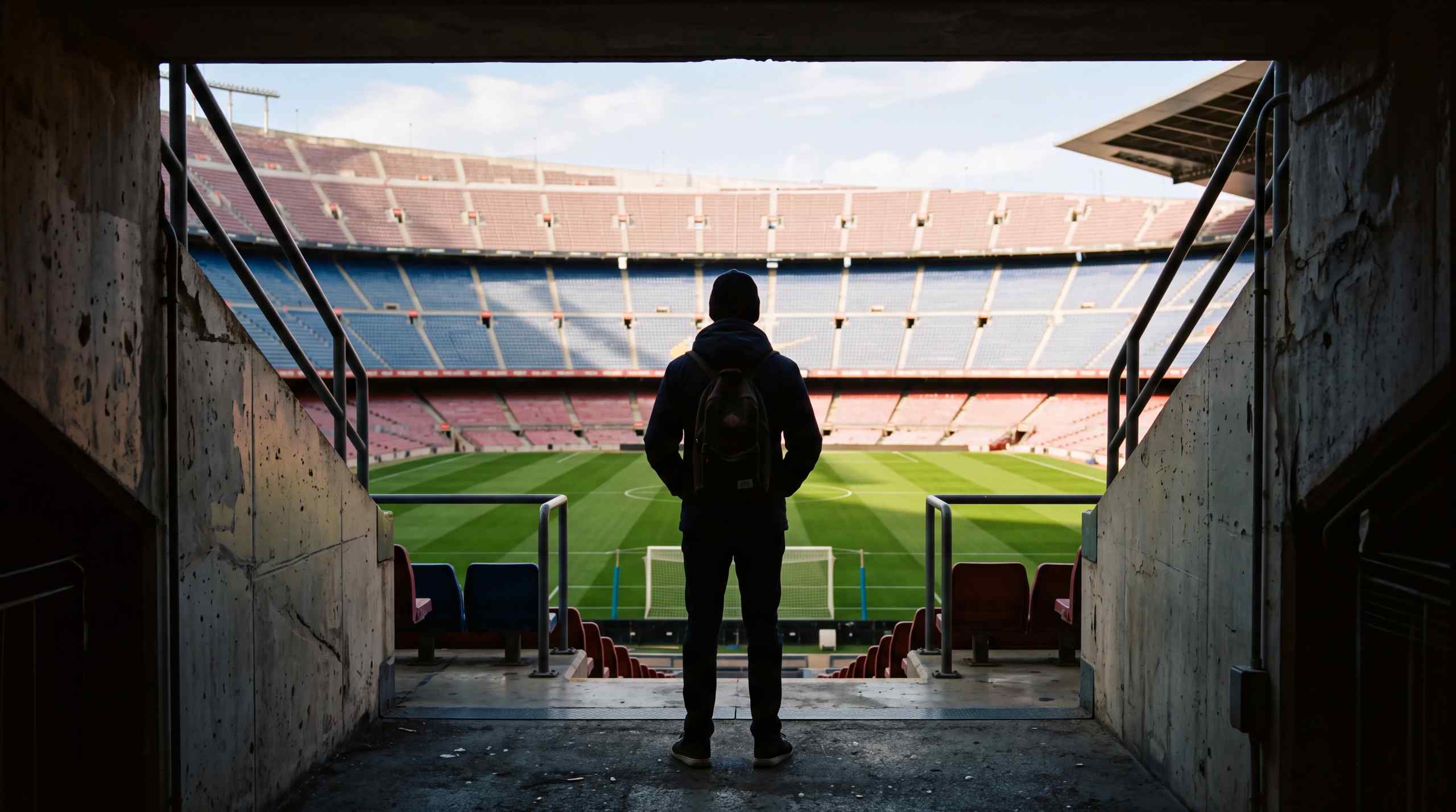 A fan looking outward